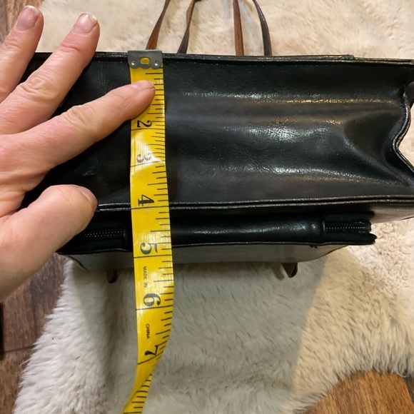 Vintage Bellerose Brown Croc Black Shoulder‎ Bag Purse Wallet Attached Leather - Picture 15 of 15